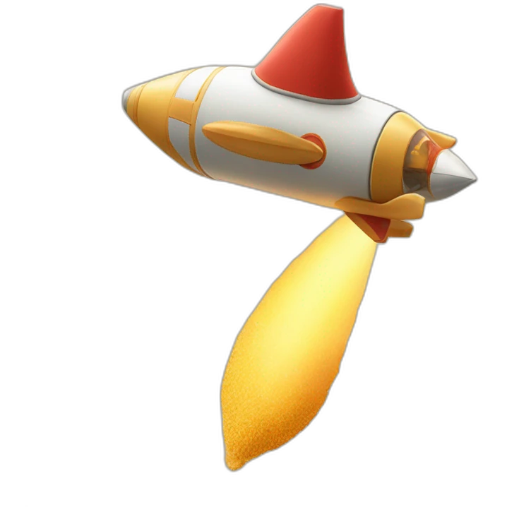 Sand watch on the top of flying rocket emoji