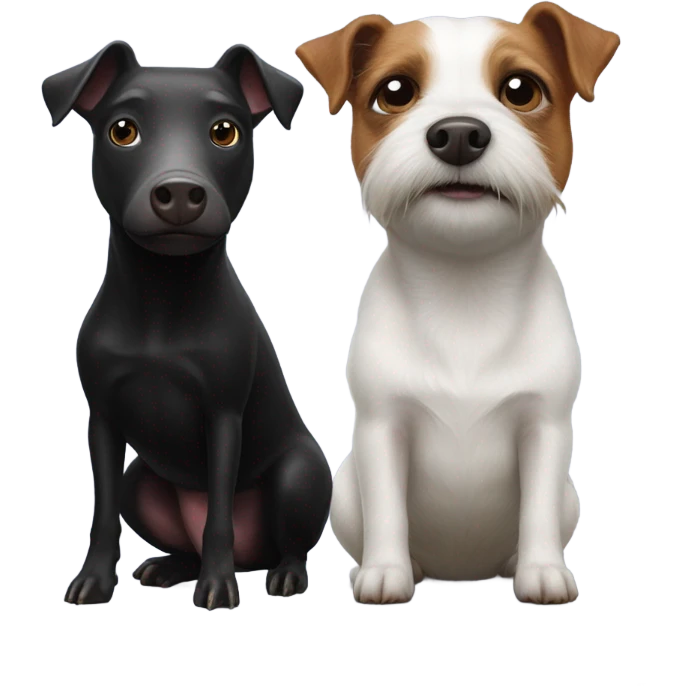 black pig with jack russel terrier emoji