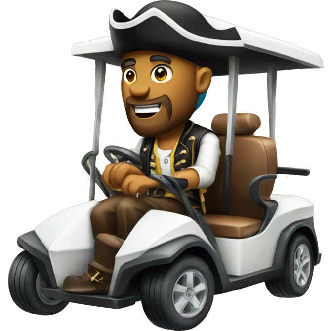 Pirate on a golf cart emoji
