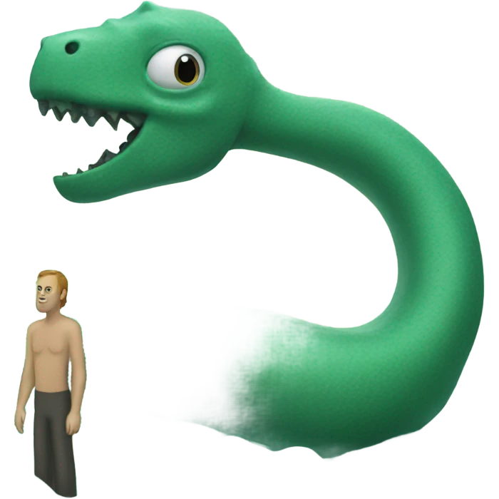 Tall man swimming with Loch Ness monster  emoji
