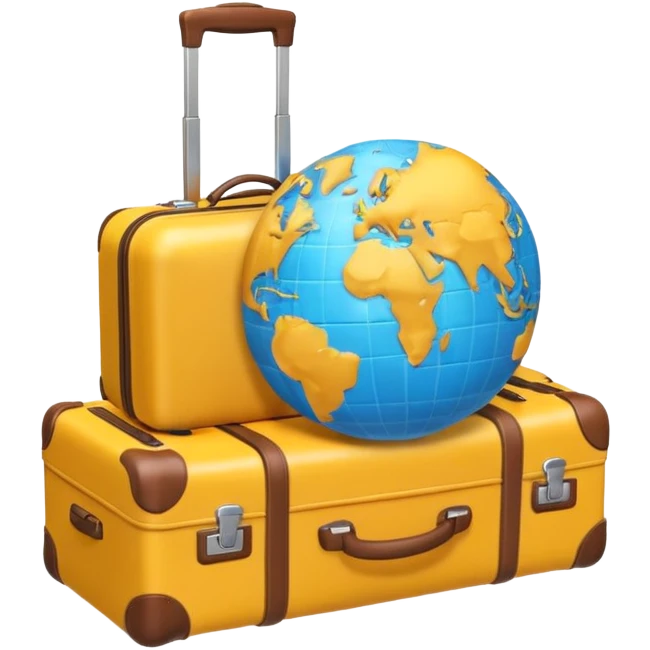 world emoji with luggage bag  emoji