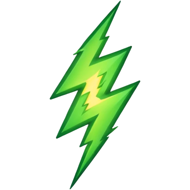 make warm light Green lightning emoji