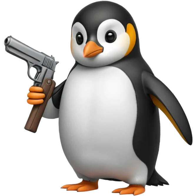 Pinguin mit pistole emoji