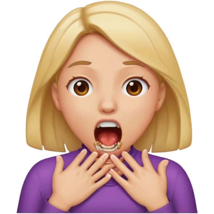 make me an emoji with a girl chocking herself out with her mouth open  emoji