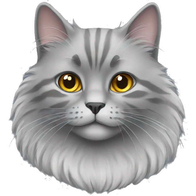 Fluffy grey cat emoji
