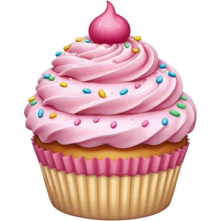 Cupcake with pink icing emoji