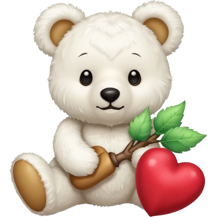 White Teddy with trebol emoji