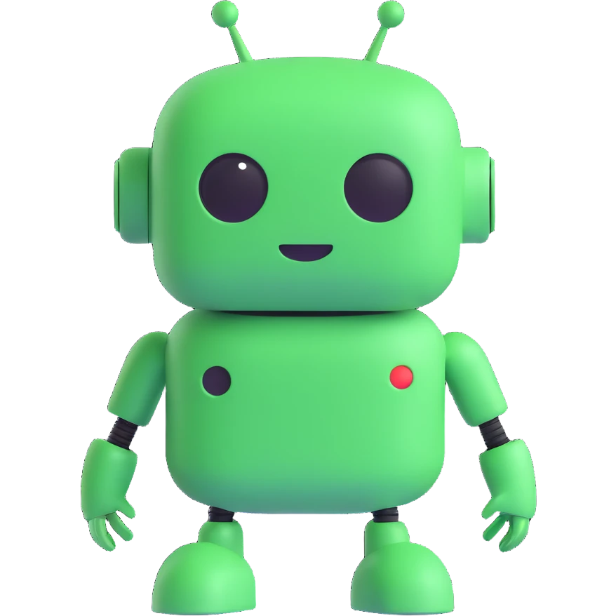 A green chat bot emoji