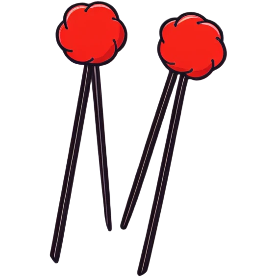 a cute red bobby pin hairpin emoji