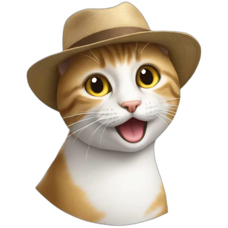 Un chat avec un chapeau emoji