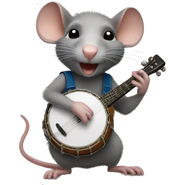 Rat playing banjo emoji