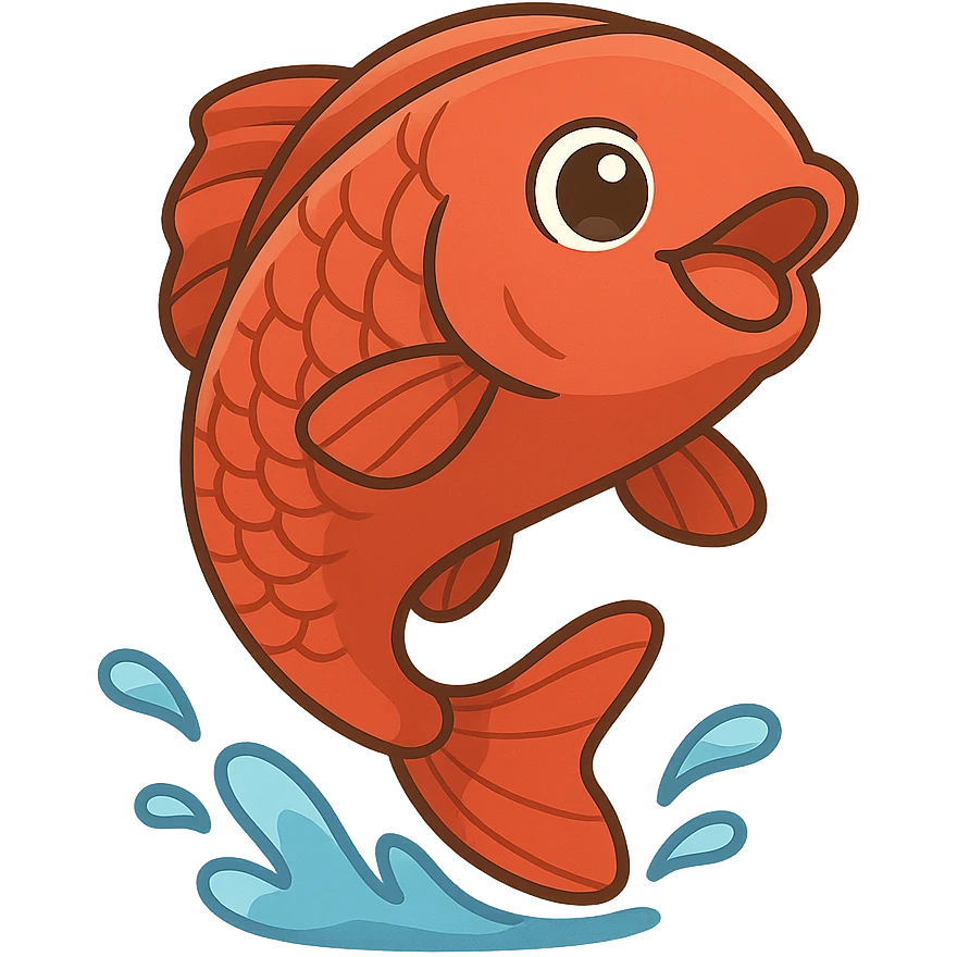 一只跳起的红色鲮鱼 emoji