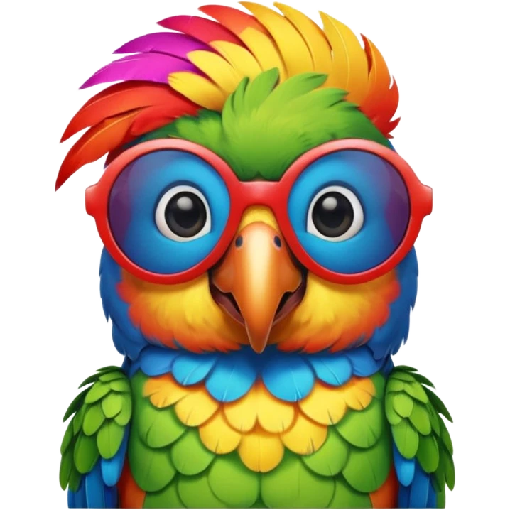 funny parrot with sunglasses emoji