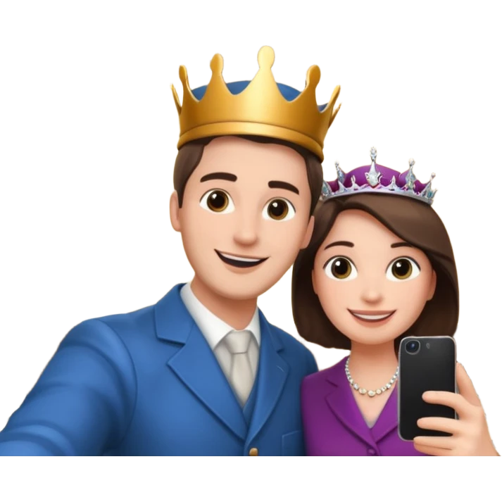 a man who's taking a selfie in a room with the statue of the queen elizabeth the II emoji