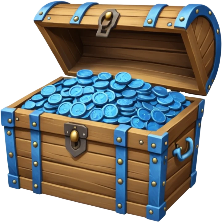 teasure chest of blue coins emoji