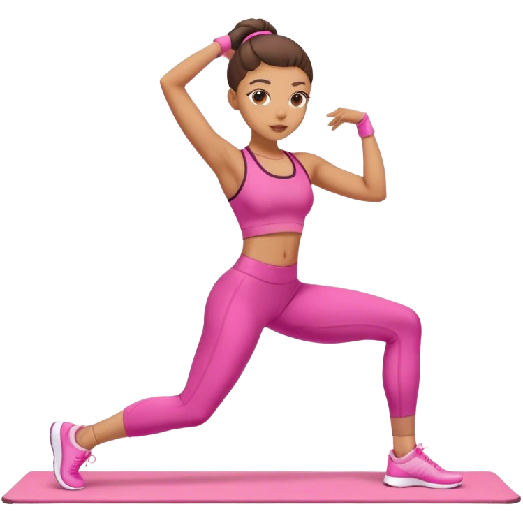 lightskin girl wearing pink doing pilates emoji