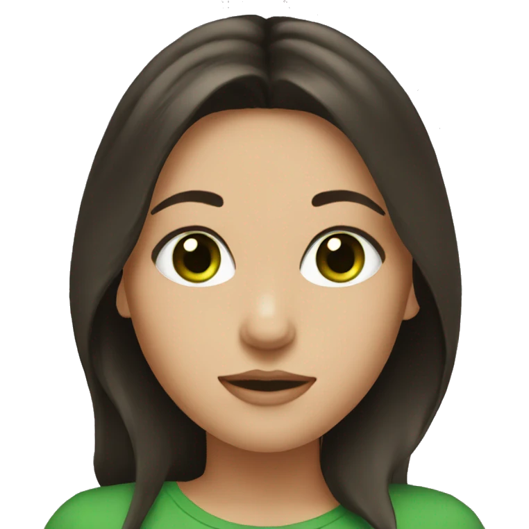 Brunette girl with green eyes emoji