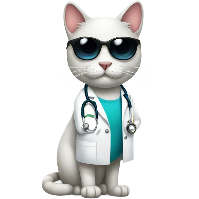 doctor cat wearing dark sunglasses emoji