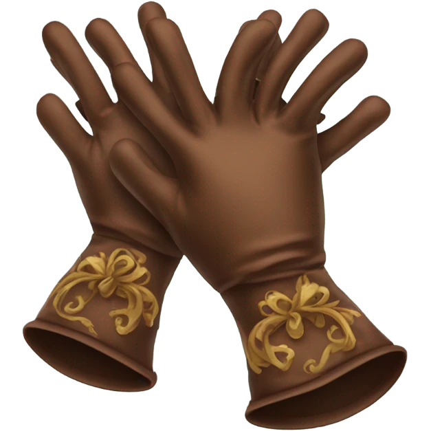 brown rococo gloves emoji