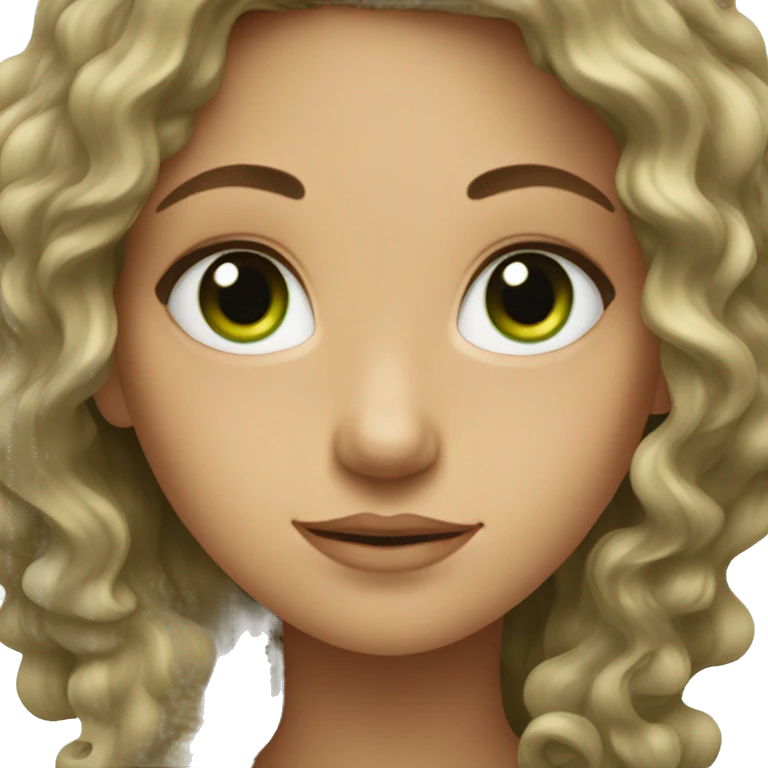 girl with green eyes and long dark curly hair emoji