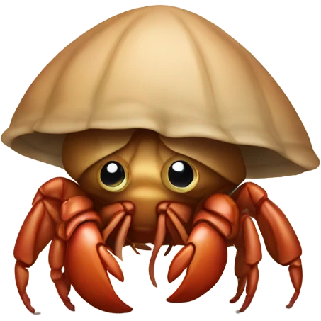 Sad hermit crab hiding emoji
