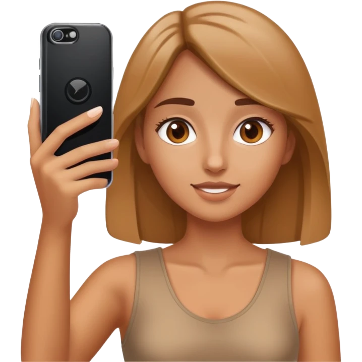 girl holding a phone taking a selfie emoji