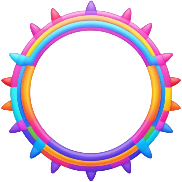 Psychedelic colored Border line emoji