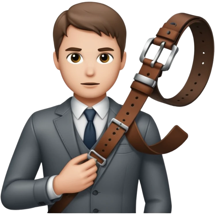 sexy Christian Grey Holding a belt menacingly emoji