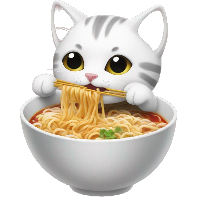 kitten eating ramen emoji