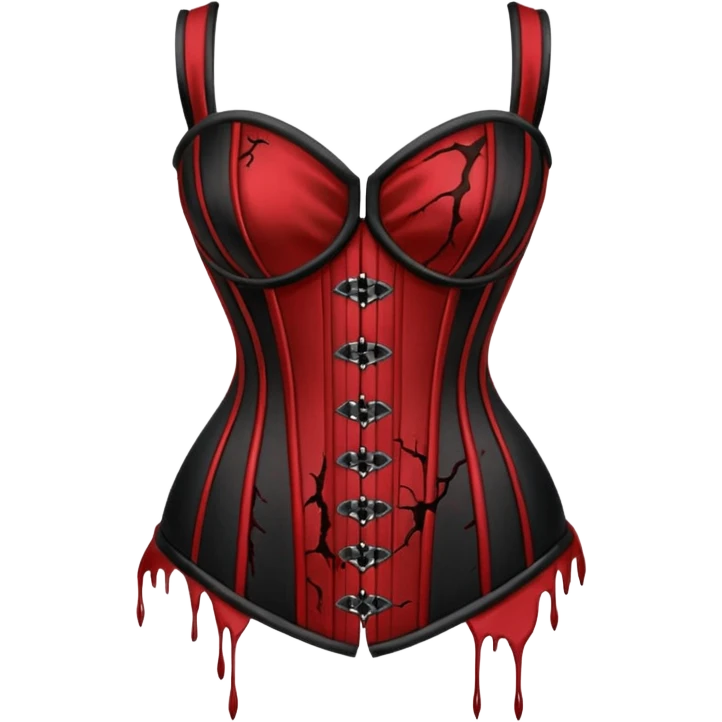 Torn silk corset with dried blood marks, gothic erotic relic emoji