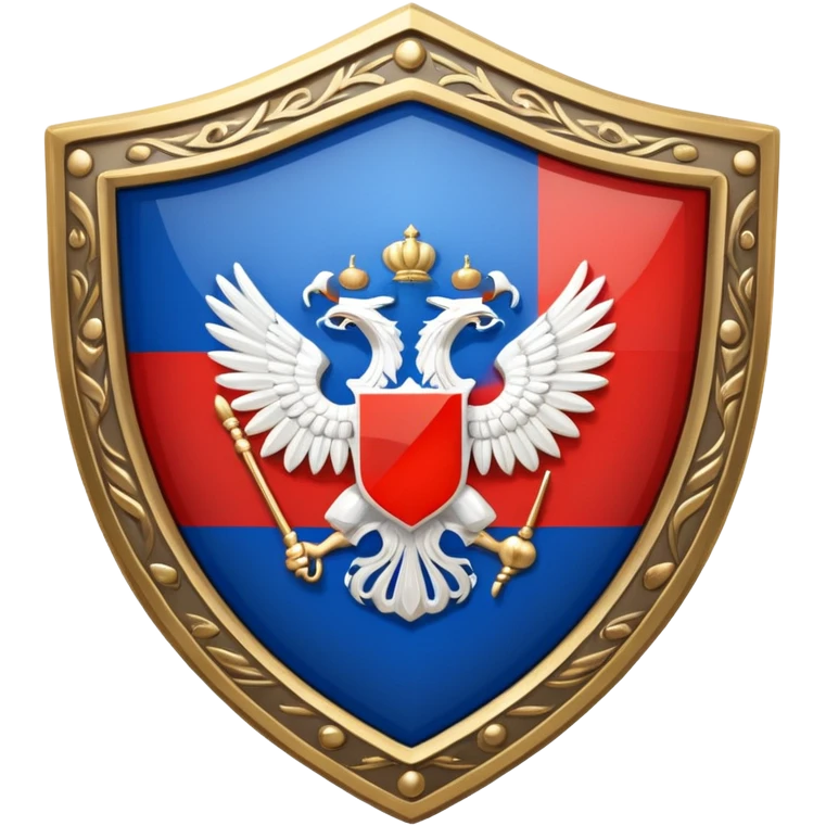 щит на котором изображен российский флаг без герба emoji