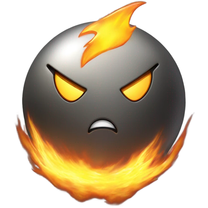 Metal Kirby ball with thrust flame back emoji