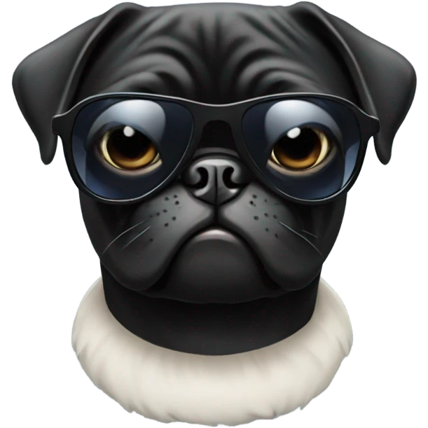 Black pug wearing sunglasses  emoji