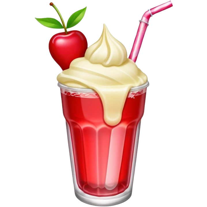  Neon cream soda with scoop of vanilla and cherry on top, straw sticking out  emoji