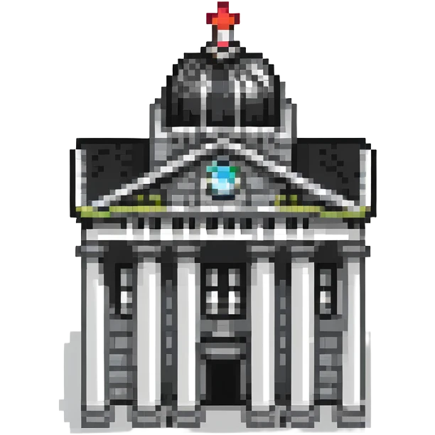 tiny simple city hall building icon with columns, modern colors, minimal details, small size emoji