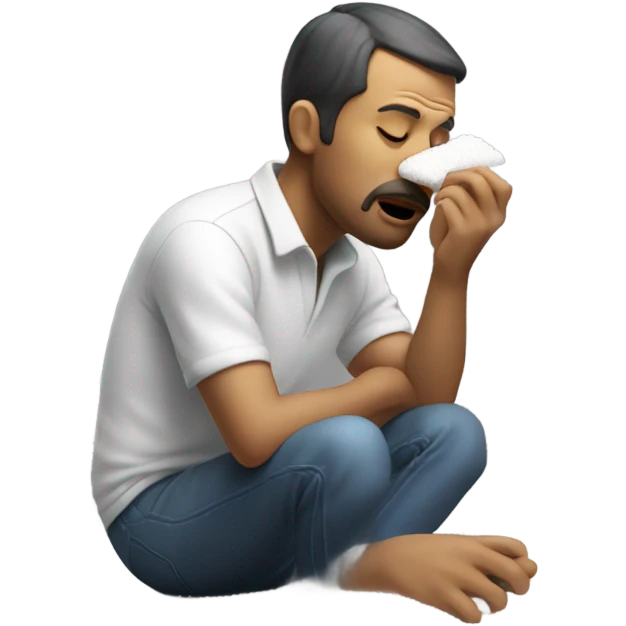Man smelling line of sugar emoji