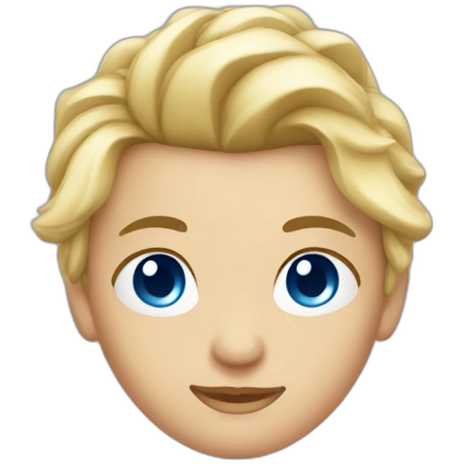 blond blue eyes hair as a sphere emoji