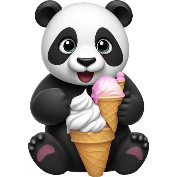 Panda eating ice cream emoji