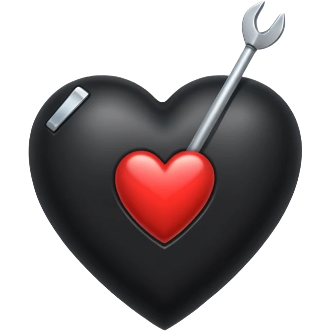 Corazón negro con una flecha q lo atraviesa todo y el corazón negro. emoji