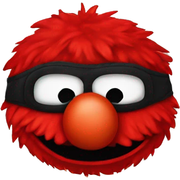 Elmo with a mask emoji