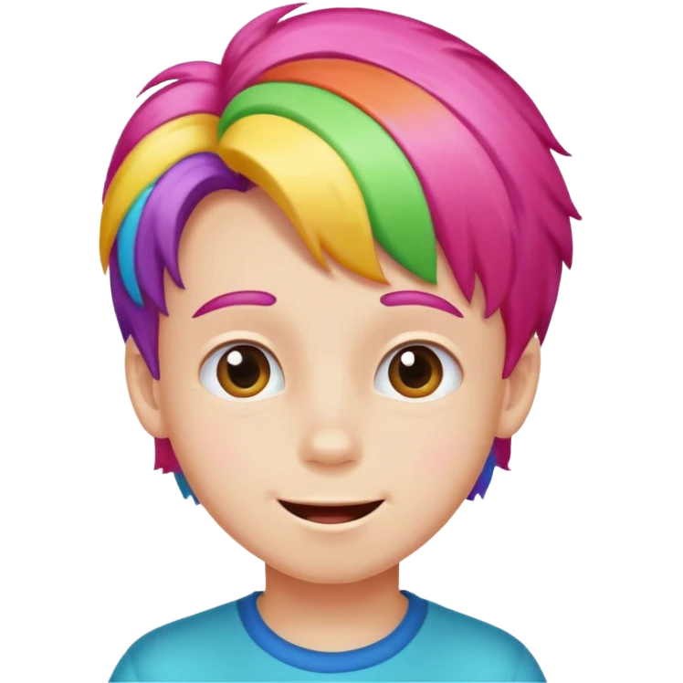 boy with hair looking like candy emoji