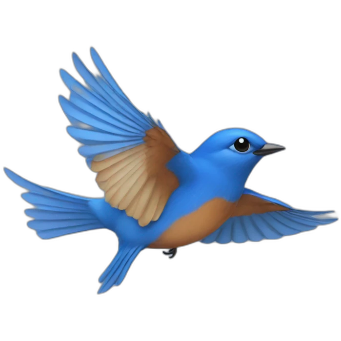 Bluebird flying emoji