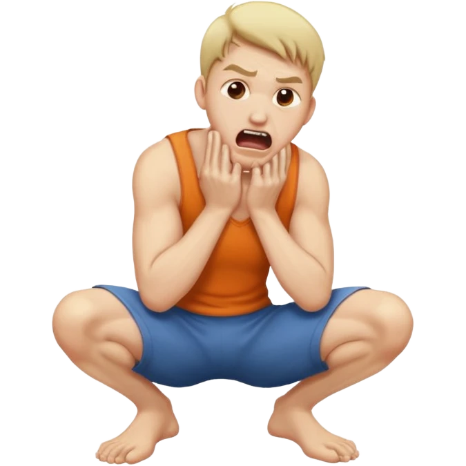 man on hands and knees yelling in agony  emoji