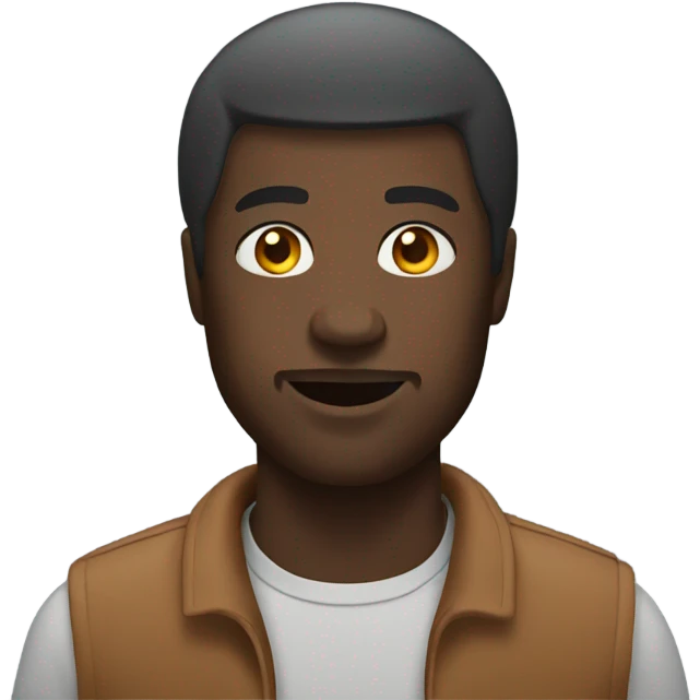 Black man with bricks emoji