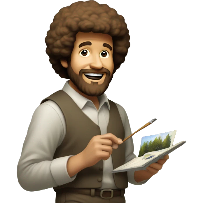 bob ross painting walk in the woods emoji
