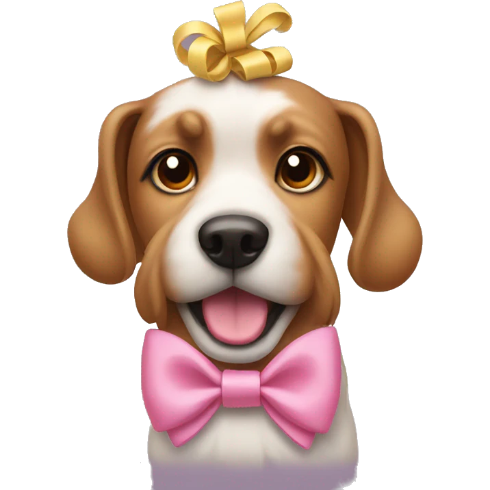 dog wearing a hairbow  emoji