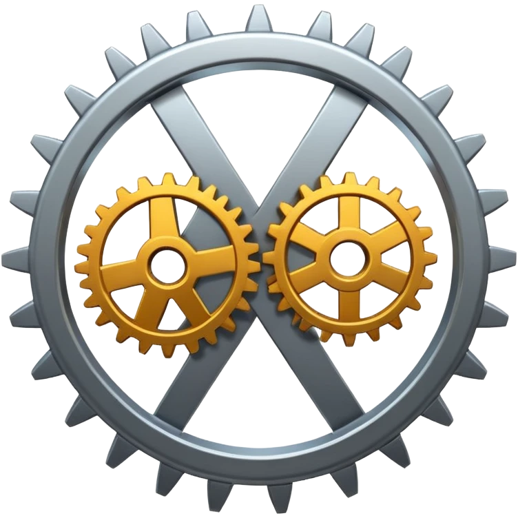 two gears connected by circular arrows emoji