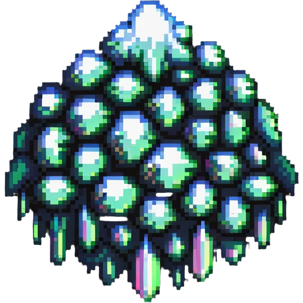 pixelated crystal cloud shimmering in the light emoji