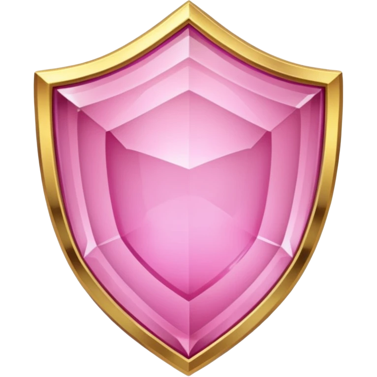Pink crystal shield golden border emoji