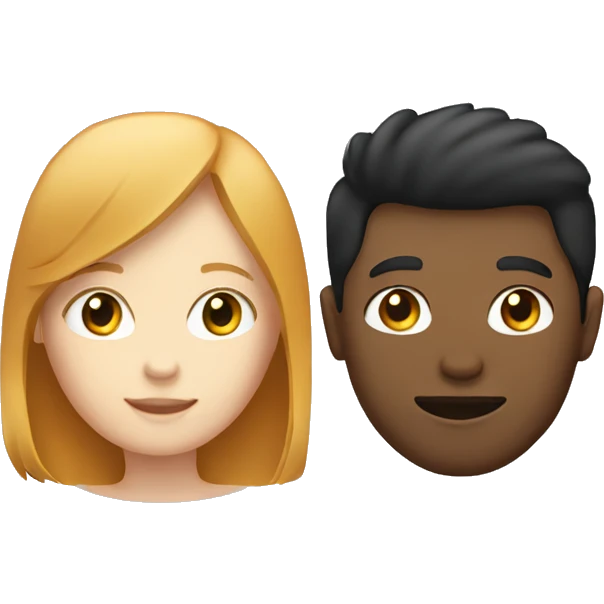 white ginger girl and brunette boy emoji
